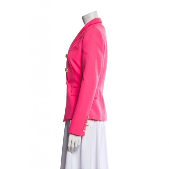 BALMAIN Double-Breasted Grain De Poudre Wool Blazer - Picture 11 of 12